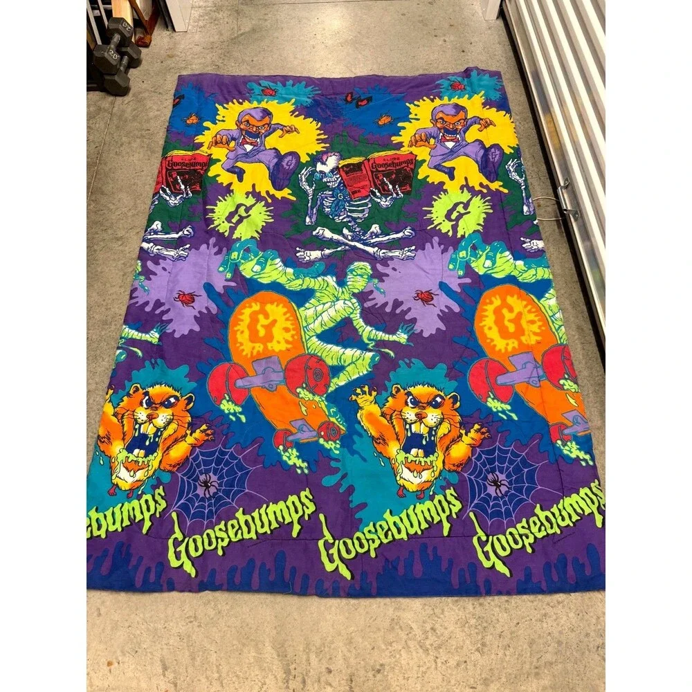 Vtg Goosebumps Comforter Twin Blanket Slappy Cuddles Mummy Parachute R.L Stine
